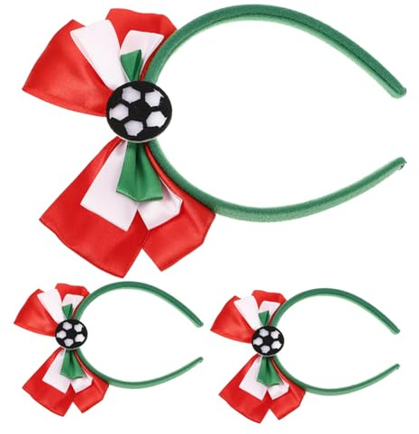 Homoyoyo 3 Stück-pack Fußball Haarbänder Mit Schmetterlingsknoten Elastisches Stirnband in Grün Weiß Rot Sportliche Fußball Accessoires Für Damen Bei Fußballpartys Und Sportveranstaltungen