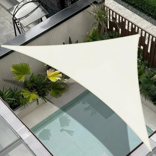 Cool Area Vela Ombreggiante Impermeabile 2.5x2.5x3.5m Triangular,Crema | Tenda a Vela Protezione 95% Raggi UV,Tenda da Sole per Giardino Esterno Terrazza