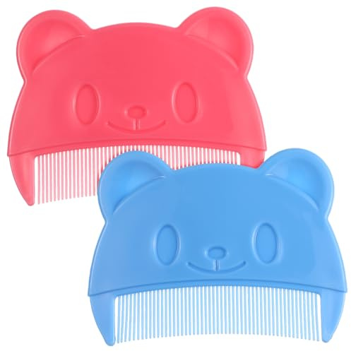 Gogogmee Baby Hair Combs Gentle Cradle Cap Removal and for 2pcs Bear Shaped Plastic Fine Tooth Combs Easy to Hold Newborn Toddler Hair Grooming
