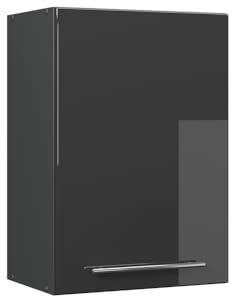 Vicco Hängeschrank Fame-Line, Anthrazit Hochglanz, 50 cm | MDF-Front · Soft-Close · 2 Einlegeböden · Metallgriffe · ✓ Praktischer Stauraum