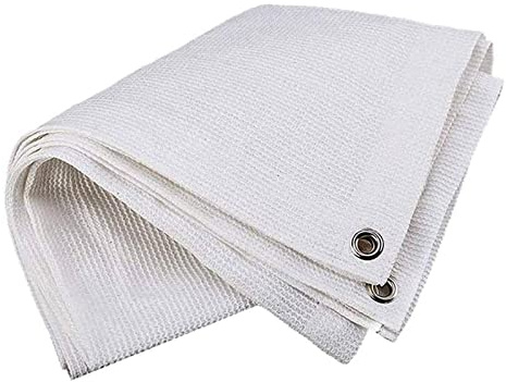 Telo ombreggiante bianco per piante, resistente ai raggi UV, 6 x 8 m, vela ombreggiante da giardino con occhielli, baldacchino per piante da esterno