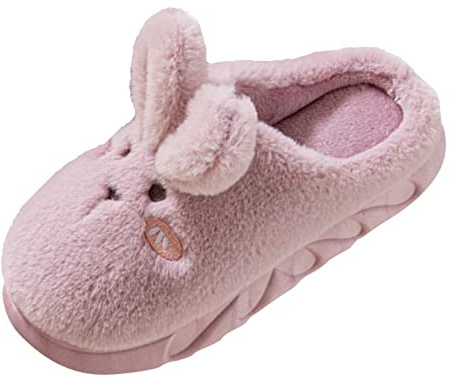 Hare tofflor damer plysch kanintofflor vinter varma filt tofflor mjuka hare tofflor med polarfleece foder levande skor gosa roliga djur breda fötter skor, lila, 40 EU