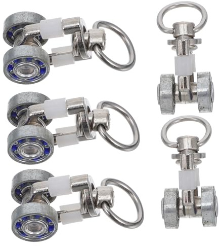 TOYANDONA Rodillos para Rieles De Cortina Metálicos De 5 Piezas Rueda Deslizante De Metal Polea para Cortina Enrollable Recta Compatibles para Ventanas y Armarios Silenciosos