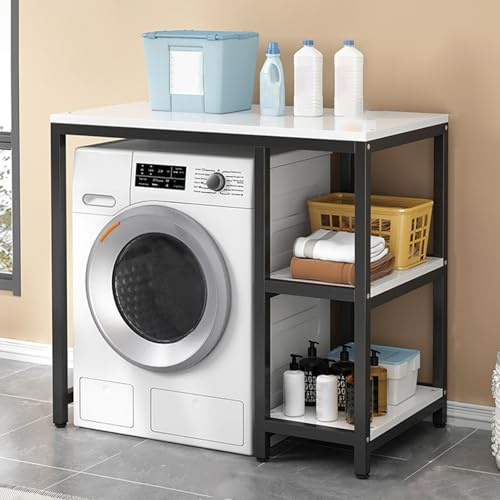 Washing Machine Storage Rack, Over Washer and Dryer Unit, Multi-Functional Storage Solution for Laundry Room Organization