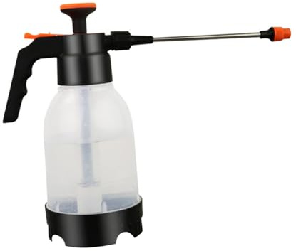 WRITWAA Annaffiatoio Spray Manuale a Pressione 12L in Plastica Trasparente Arancione Asta Allungata Spruzzatore Pratico per Giardinaggio Pulizia e Irrigazione Domestica