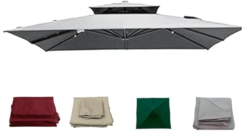 Replacement Canopy for Cantilever Umbrella, Waterproof Square Top with 8 Ribs, Durable Patio Cover for Outdoor Market Tables and Parasols