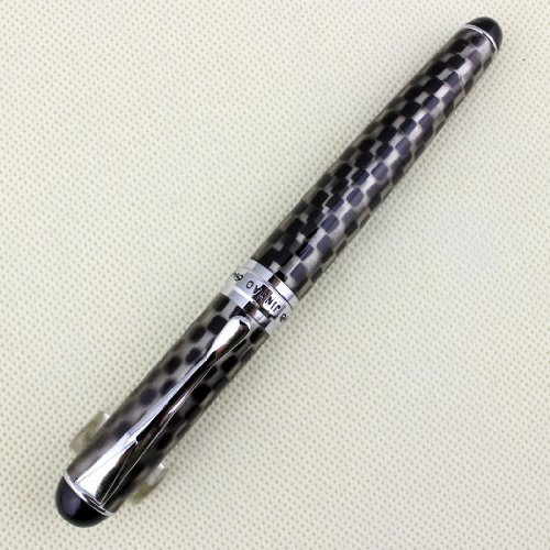 Gullor Advanced Executive Tintenroller Jinhao 750 schwarz und Silber quadratischen Muster Stift