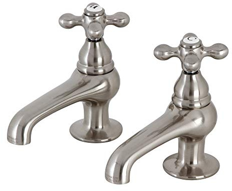 Kingston Brass CC7L8 Vintage Basin Tap Faucet, Brushed Nickel 4 x 3.5 x 1.75