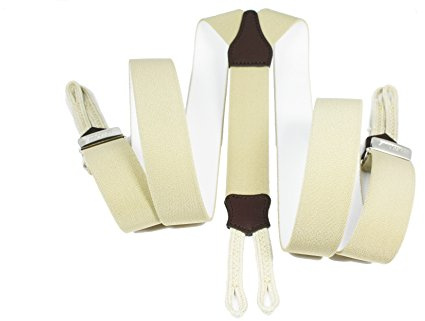 YEHMAN Bretelle Hercule large Y à bouton Made in France 120 cm Homme Femme (Beige)