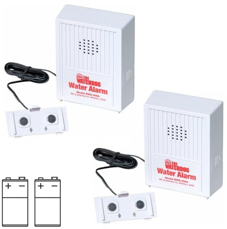 (2) Glentronics Watchdog BWD-HWA Water Sensor Alarm & (2) 9V Batteries