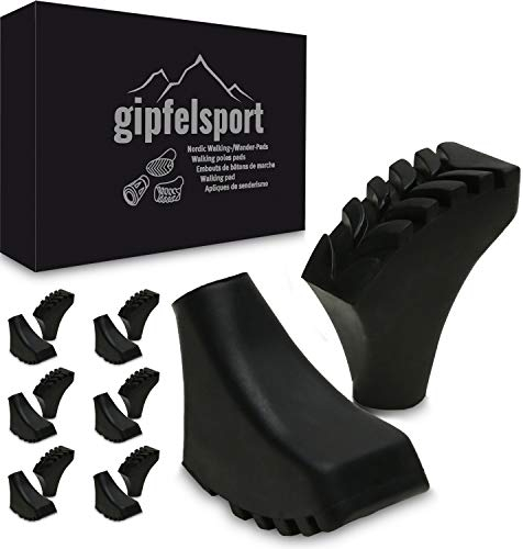 gipfelsport Nordic Walking Stöcke Gummipuffer für Walkingstöcke, Wanderstöcke und Trekkingstöcke | Schuhe, 12 Stück, 6 Paare