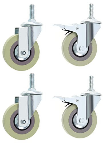YINETTECH Jeu de 4 roulettes Fortes Charges 50mm Holds 100kg Strong Double Roulette pivotante de 2