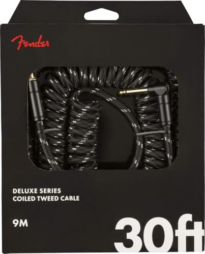 Fender Deluxe Series Coil Cable - Tweed - 30ft (9m) - Black