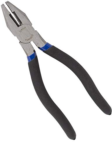 Edward Tools Linesman Pliers - Side Cutting High Leverage Electrical Pliers with close Rivet - Drop Forged Steel - Cuts Copper, Aluminum, Screw - Polished Rust Resistant Finish (1, 7)