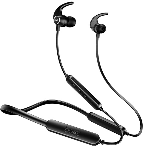 boAt Rockerz 255 Pro+, 60HRS Battery, Fast Charge, IPX7, Dual Pairing, Low Latency, Magnetic Earbuds, in Ear Bluetooth Neckband, Wireless with Mic Earphones (Active Black)