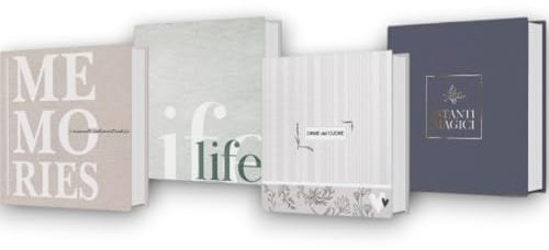 KORAT Album Fotografico 200 Foto 18x13 cm Copertina Rigida in Tessuto con Frasi e Design Elegante Album Foto Ricordi Famiglia, Viaggi, Occasioni Speciali Pagine Bianche con Tasche Trasparenti