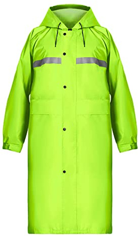 Coralrain Long Hooded Raincoat Safety Waterproof Emergency Rain Jacket Poncho for Men Women Adults