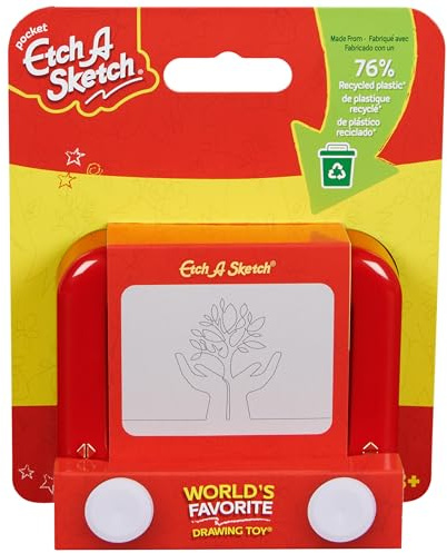PERPLEXUS Etch A Sketch PocketEtch Sustainable, Color Rojo, Medium (Spin Master 6066730)