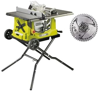 Pack RYOBI Scie sur table électrique RTS1800EF-G - 1800W - 254mm - piètement rétractable - roues - extension - lame carbure - SB254T48A1