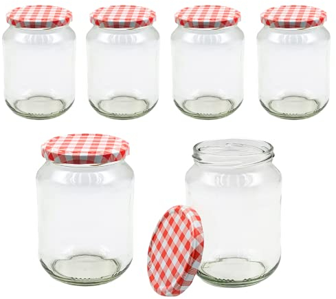 Devitre 6er Set Einmachgläser mit Deckel 720 ml Vorratsgläser mit Etiketten