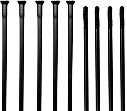 Fahrrad Speichen und Nippel 24 teile / los Material T302 + Edelstahl schwarz Fahrradspeichen Säule 2.0mm gerade Zugfahrradspeichen Kopfdurchmesser 2.2mm Mit Speichen Nippel ( Color : Length 282mm )