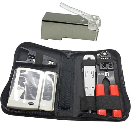 GOOHOCHY 24stücke Teiliges -tool-kit Mit Tester Crimpzange Und Kategorie Für Heimnetzwerke Tragetasche Für Daten Und Sprachinstallationen