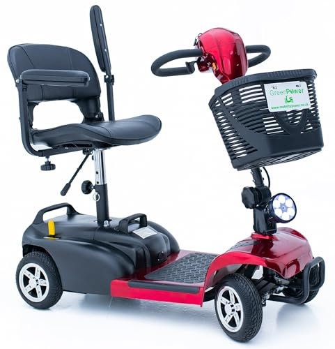 Green Power Super Lightweight Electric Boot Mobility Scooter Easy Folding, USB Port LED Light