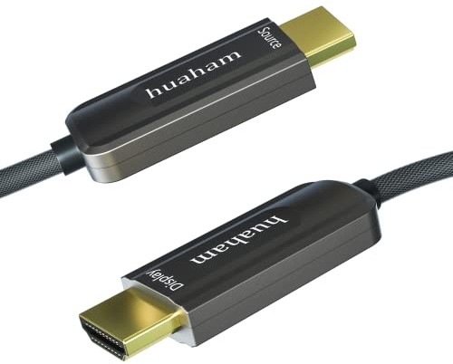 4K Fiber Optic HDMI 2.0 Cable 15m,Braided Nylon 4K HDMI Cable Ultra high Speed 18Gbps,Support 4K60Hz, Dynamic HDR, eARC Compatible PS5 PS4 Xbox Apple TV LG Samsung