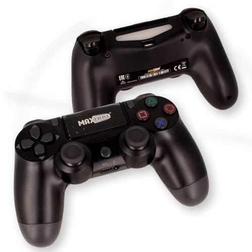A2ZWORLD Joystick per PS4 Wireless, Controller Bluetooth, Ingresso Cuffie Integrato, Doppio Vibrazione, Compatibile con PlayStation 4, Computer e Laptop, Cavo Ricarica MicroUSB Incluso