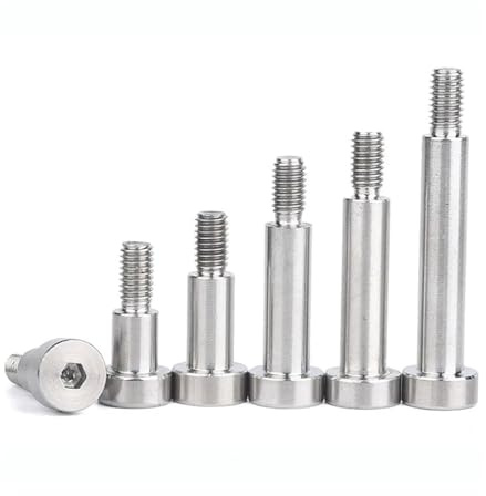 ENTAOER 5/10 Uds tornillo de hombro M2 M2.5 M3 M4 M5 304 tornillo de hombro con cabeza hueca hexagonal de acero inoxidable((L)12mm,10PCS D3-M2.5)