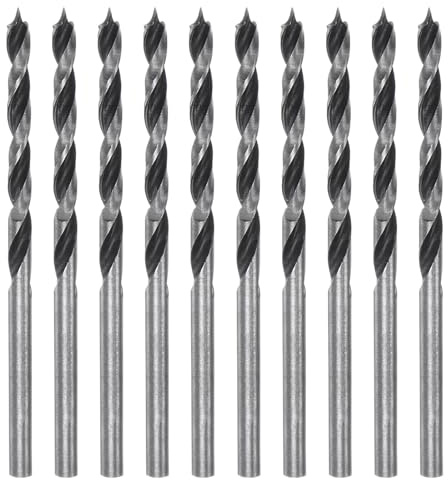 sourcing map 10pcs Brad Point Drill Bits 3mm Precise Cutting with Brad Point Tip for Woods