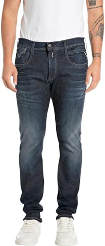 Replay Slim fit Jeans Anbass Hyperflex Dust, 007 mörkblå, 30W / 30L