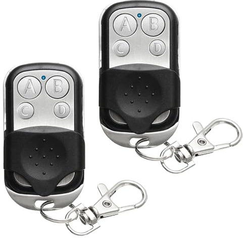 2PCS Garagentoröffner,universal garagentor Fernbedienung,433 MHz lernfähige Fernbedienung,Garagentoröffner mit 4 Tasten,für Schalter Licht, Auto Garagentor Tor, Rollladenschalter
