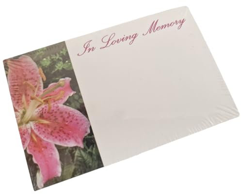 INERRA Flower Cards - Sympathy, Funeral and Remembrance Florist Message Cards - Pack of 50 (In Loving Memory 5557)