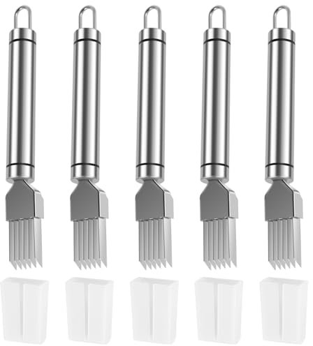 5pcs Grüne Zwiebel Shredder Edelstahl Grüne Zwiebel Slicer Effizienter Frühlingszauberer wiederverwendbarer Zwiebel -Slicer Handbuch Grüne Zwiebel Shredder -Werkzeug für Frühlingszwiebeln Zwiebel Knob