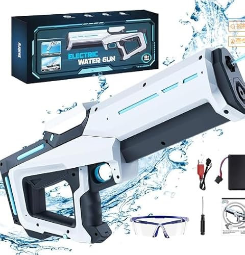 Elektrische Wasserspritzpistole für Kinder & Erwachsene Wasserpistole 60B– Automatisch, Wasserdicht, Batteriebetrieben für Pool, Strand, Outdoor-Partys 8-12 Jahre