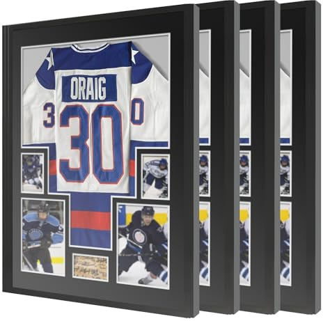 4 Stück Trikotrahmen 60×80cm Bilderrahmen für Trikot UV-Schutz Objektrahmen für Fußballtrikots 3D Shadow Box aus Aluminium mit Acrylglas für Fußball, Basketball, Trikot