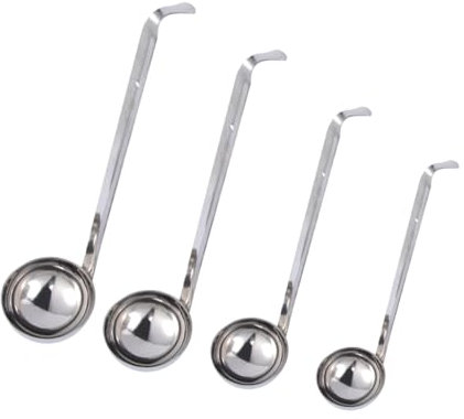 CIYODO 4piezas Cuchara De Acero Inoxidable Gancho Para Colgar Mango Para Servir Sopas Utensilios De Cocina Para Uso Diario