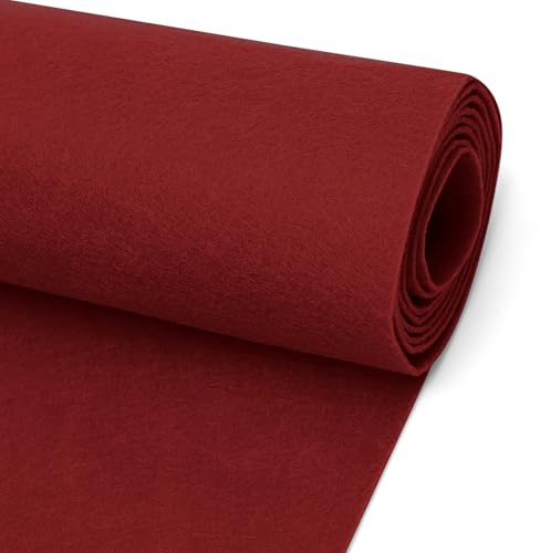 LUPATDY Filzrolle Filzstoff 30cm x 250cm Meterware,1mm Stark,Filzmatte,Filz für DIY Aufbewahrungstasche Patchwork Nähen Filz zum Basteln Handwerken Dekoration Burgunderrot