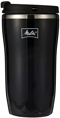 Melitta 6758255 Taza Isotérmica, Base Antideslizante, Antigoteo, Totalmente Hermético, Negro, 1 Unidad (Paquete de 1), 250 ml
