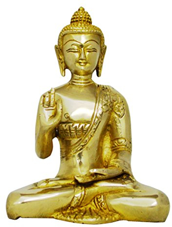 Zap Impex bénédiction en Laiton Fait Main Statue de Bouddha en méditation Statue Religieuse Décor