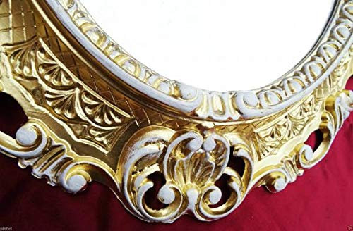 artissimo Cornice portafoto ovale oro bianco retrò barocco 45 X 37 antico 3045
