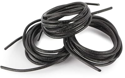Heartbreaker Lederband schwarz I 3er-Set I 2 mm x 1 m I Hochwertiges Band aus Echtleder I Edle Lederkette für Damen & Herren I Lederschnur ideal als Halskette, Armband & Fußkette I HB LD 13