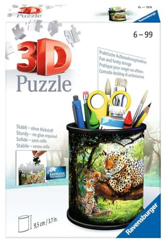 Ravensburger Puzzle 3D 11263 - Utensilo pour Grands félins - Porte-Stylo pour Les Fans d'animaux à partir de 6 Ans, Organiseur de Bureau pour Enfants et Adultes