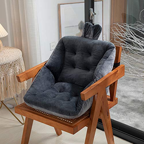 GUOCU Stuhlauflage,Stuhlkissen mit Rückenteil,Warm Niedriglehner Sitzauflage,Gartenmöbel Plüsch Sitzpolster Stuhlsitzkissen Hohe Rückenlehne Kissen,Sofa Kissen,Sesselpolster Auto Sitzkissen H 45x45CM