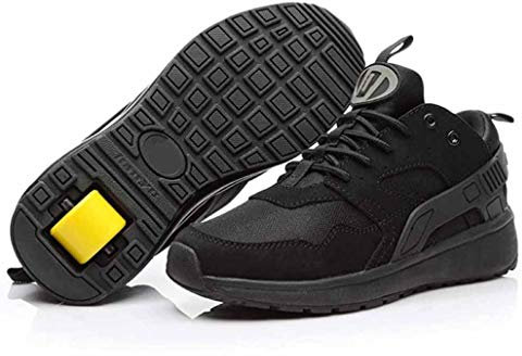 XRDSHY Rollschuhe Herren Damen Skateboardschuhe Rollschuhschuhe Inline Skates Trainer Schuhe Sneakers,Black-43