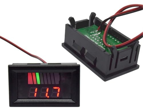Led Amperometro Voltmetro Digitale, 1pcs 0.56 '' Voltmetro digitale LCD rosso / blu, 12V / 24V / 60 V / 72V Capacità della batteria Indicatore di cavi ACCIOTO AUTO AUTO AUTO TESTORE TESTORE DI VOLTAZI