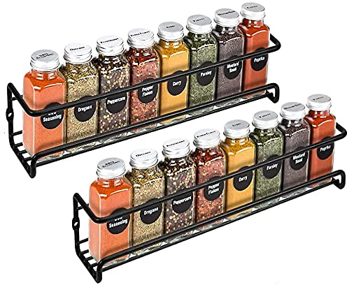 Wand Gewürzregal,für Schranktür, Hängend, Ohne Bohren,für Schrank (2er-Pack), Metall