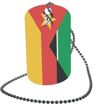 U24 Dog Tag Erkennungsmarke ID Tag an Kette Flagge Mosambik-Deutschland Alu 30 x 50 mm