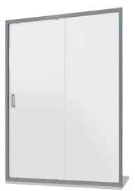 Box Doccia Nicchia 140 cm Mod. Sicily 2 Ante Apertura Scorrevole Vetro Temperato 6mm Opaco Profili in Alluminio Cromato Flat Design Maniglia in Abs Cromato